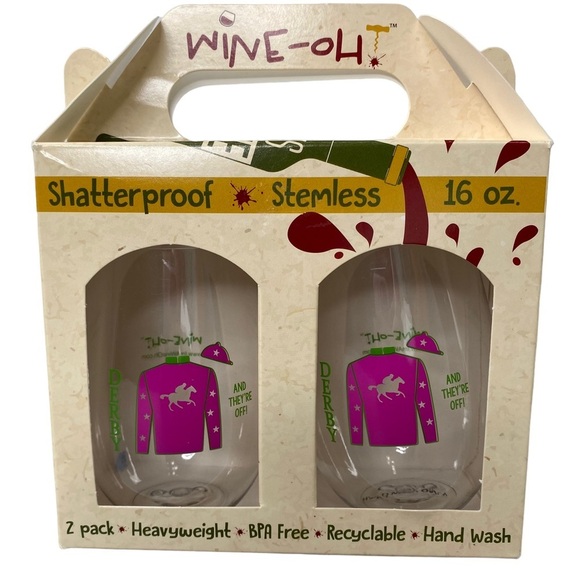 WINE-OH Other - WINE-OH DERBY WINE SHATTERPROOF STEMLESS GLASSES - 2 PACK NIB